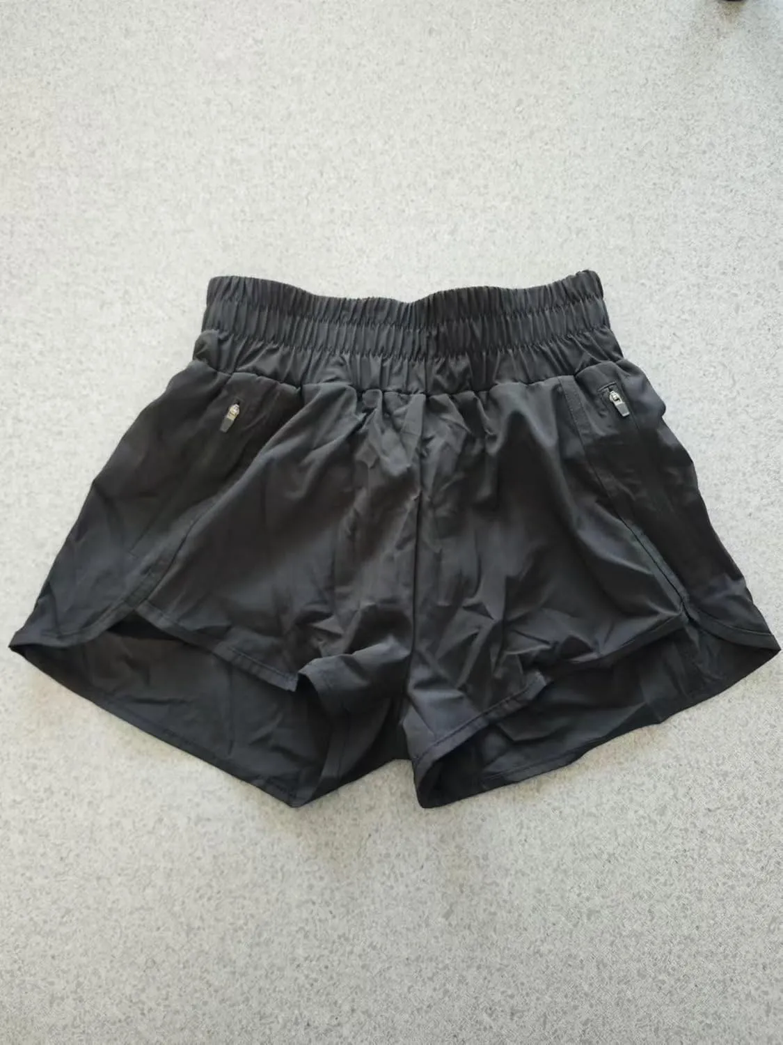 Holure Womens High Waisted Running Shorts with Liner Quick-Dry Shorts Lightweight Athletic Gym Workout Shorts Zip Pockets