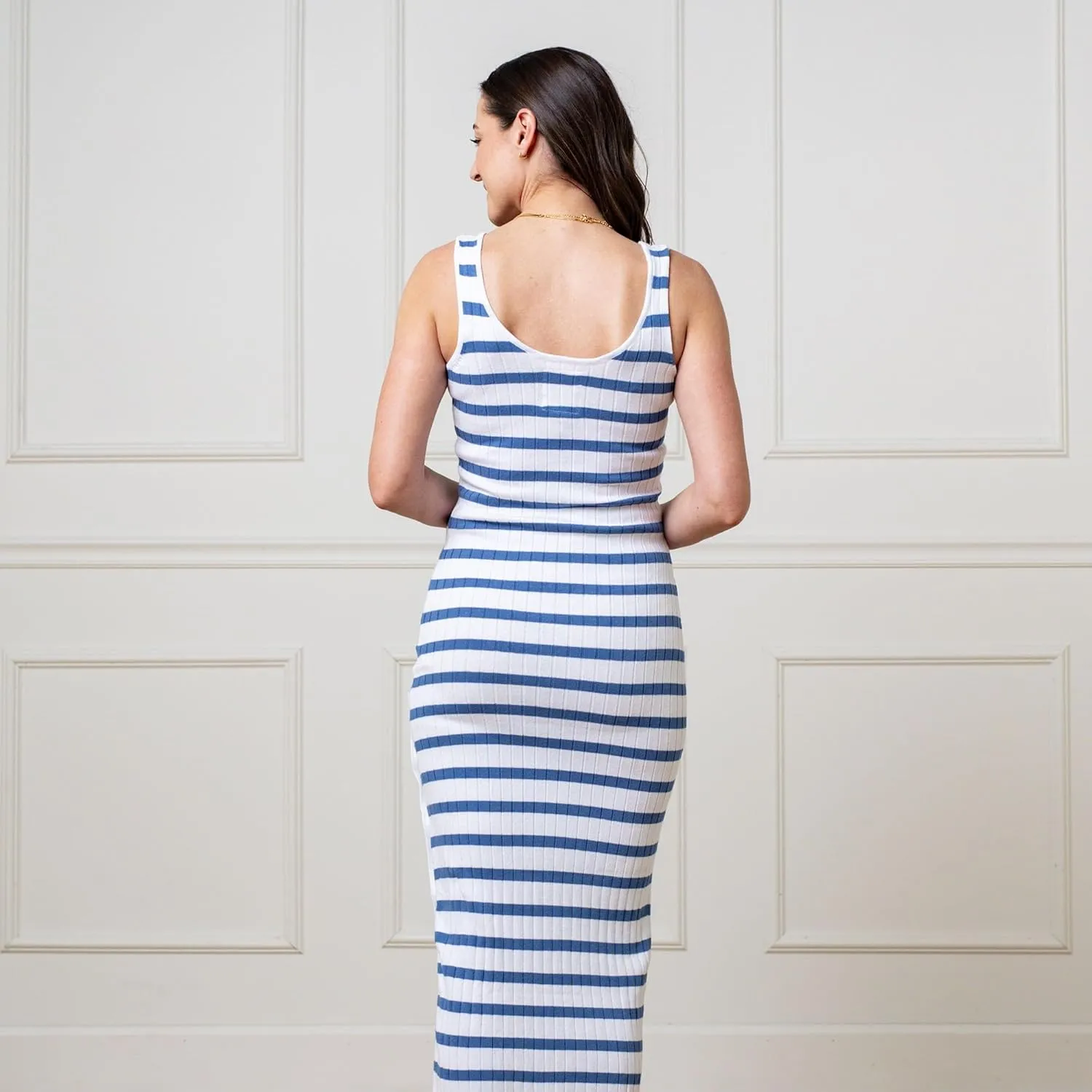 Hope & Henry Women's Short Sleeve Tie-Front Knit Dress