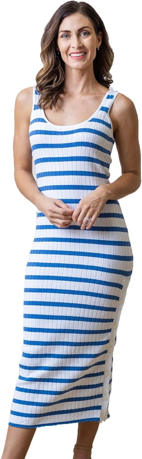 Hope & Henry Women's Short Sleeve Tie-Front Knit Dress