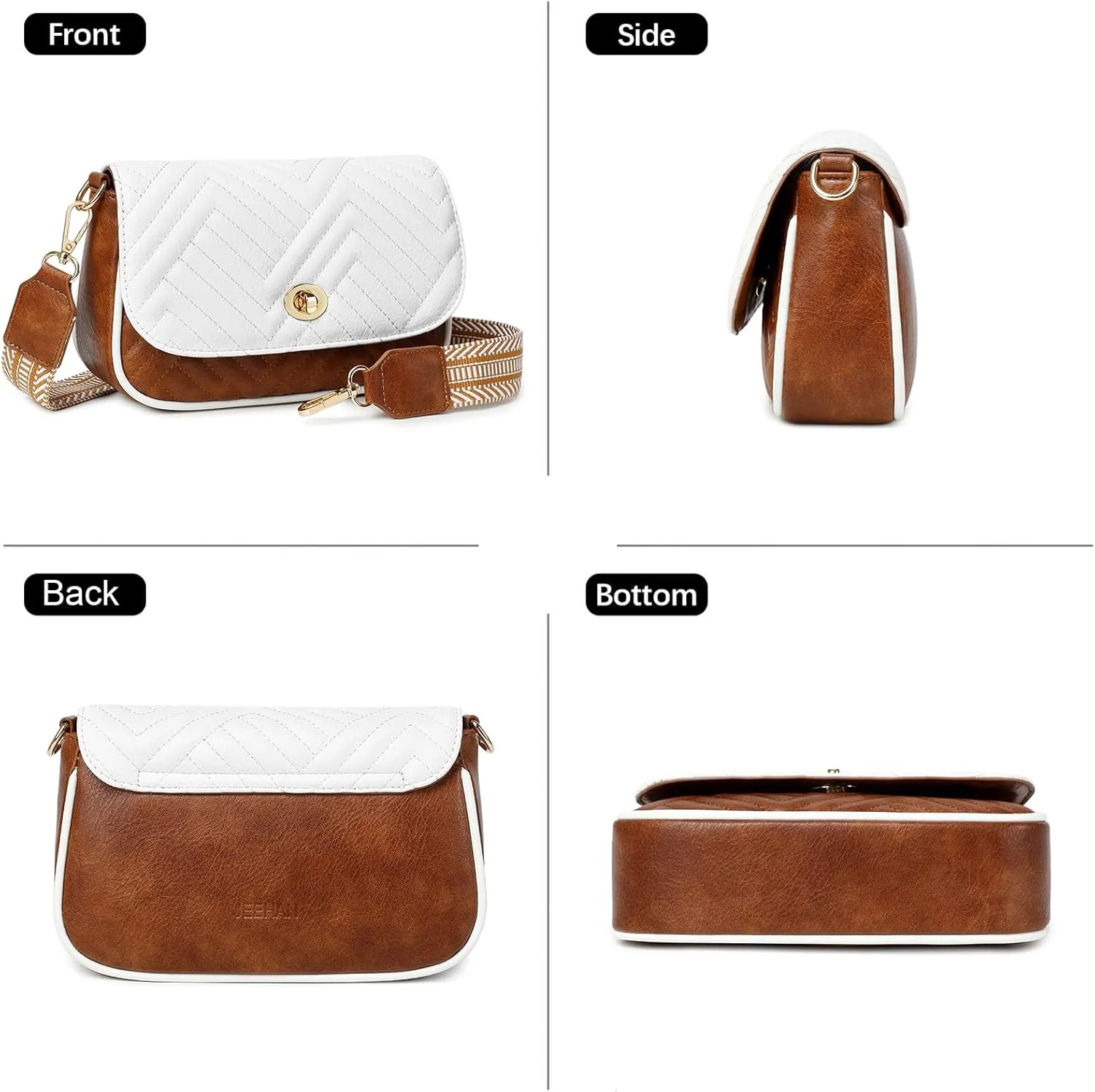 JEEHAN Quilted Crossbody Bags for women Designer Shoulder Handbags Small Purse