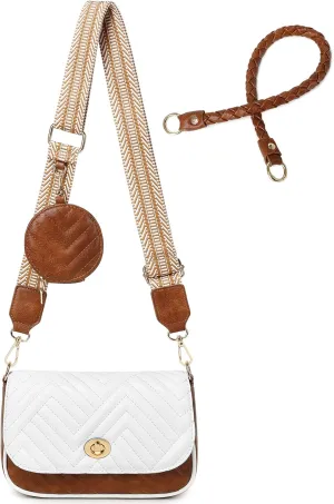 JEEHAN Quilted Crossbody Bags for women Designer Shoulder Handbags Small Purse