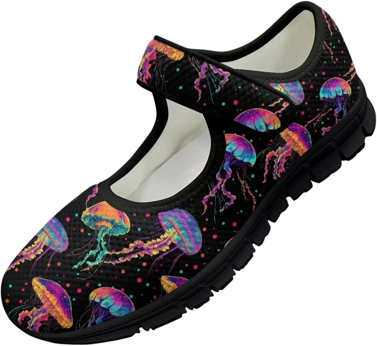 Jeiento Slip On Mushroom Pattern Mary Jane Flats Ballet Flats Shoes for Women Casual Dress Shoes