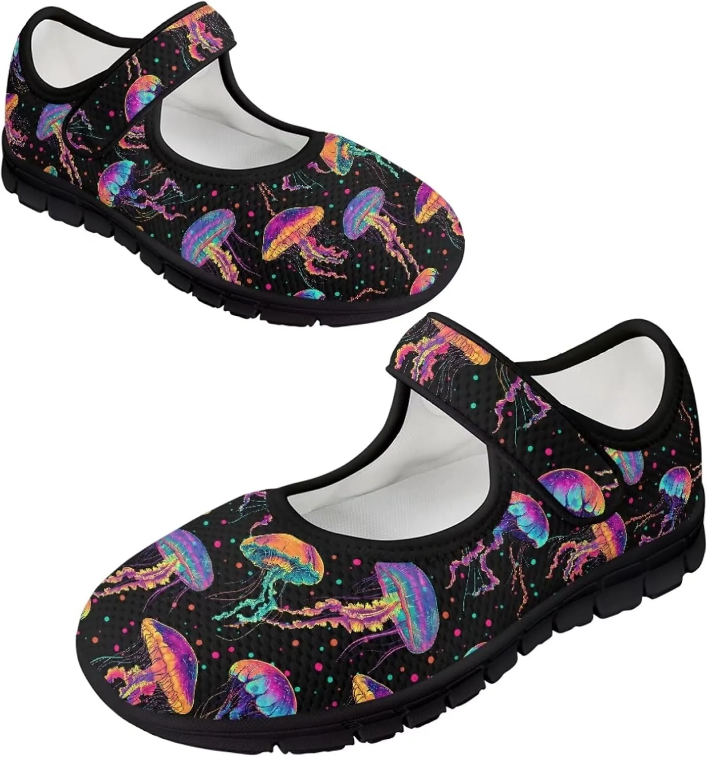 Jeiento Slip On Mushroom Pattern Mary Jane Flats Ballet Flats Shoes for Women Casual Dress Shoes