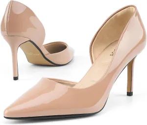 JENN ARDOR Women's Pumps High Heels Pointed Closed Toe Stiletto D'Orsay 3 in Comfortable Soft Wedding Bride Guest Party Dress Classic Elegant Pumps Casual Work Shoes