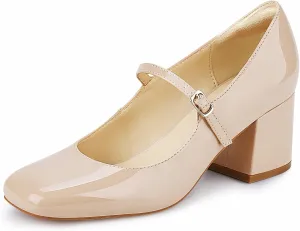 JENN ARDOR Women's Pumps Low Heel Dress Shoes for Women Closed Toe Chunky Mary Jane Work Pumps Shoes Oxfords