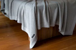 Knitted Bamboo & Cotton Throw - Honeycomb, Wheat