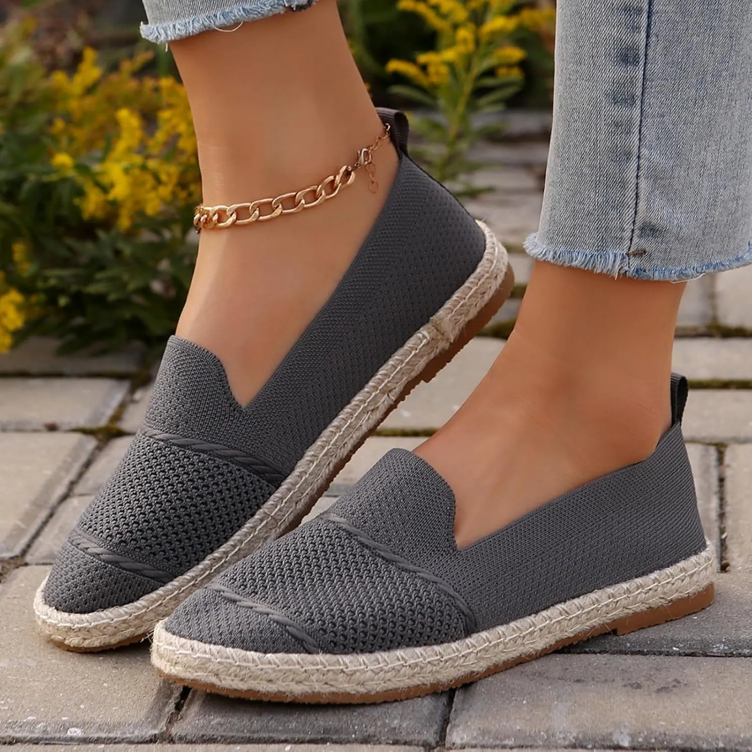 Ladies Slip on Loafer Shoes Womens Flats Dress Shoes Casual Comfortable Mesh Breathable Slip on Shoes Walking Sneakers