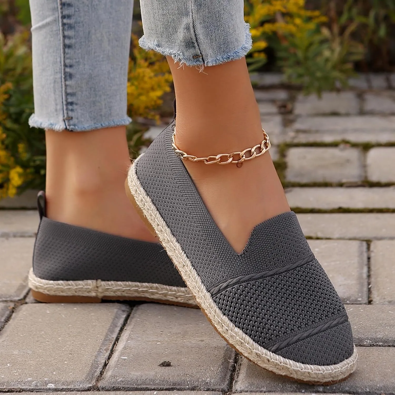 Ladies Slip on Loafer Shoes Womens Flats Dress Shoes Casual Comfortable Mesh Breathable Slip on Shoes Walking Sneakers