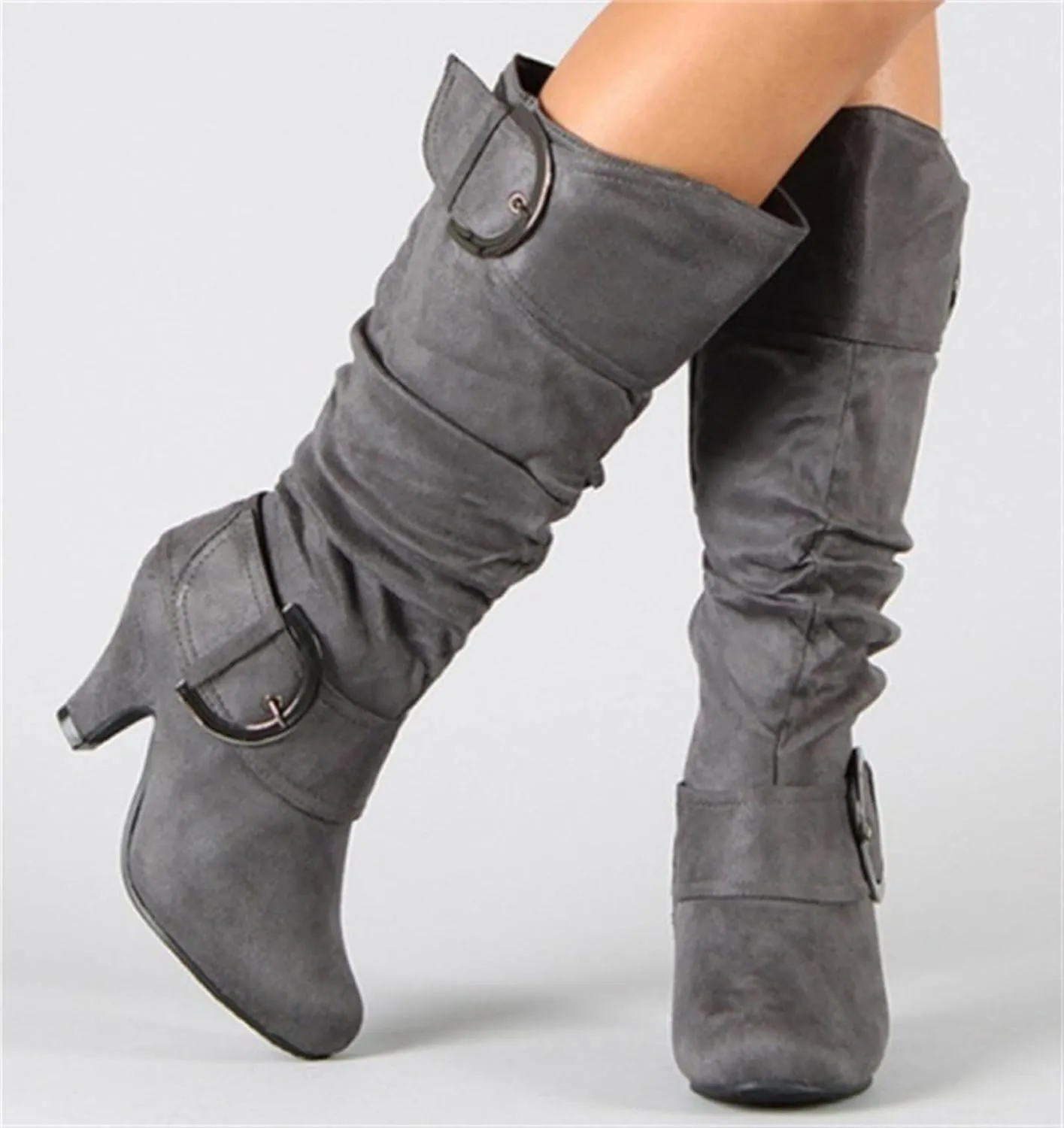 Ladmiple Fall Boots Women Knee High Wide Calf Cowboy Cowgirl Boots Lace Up Chunky Heel Fashion Western Victorian Boots