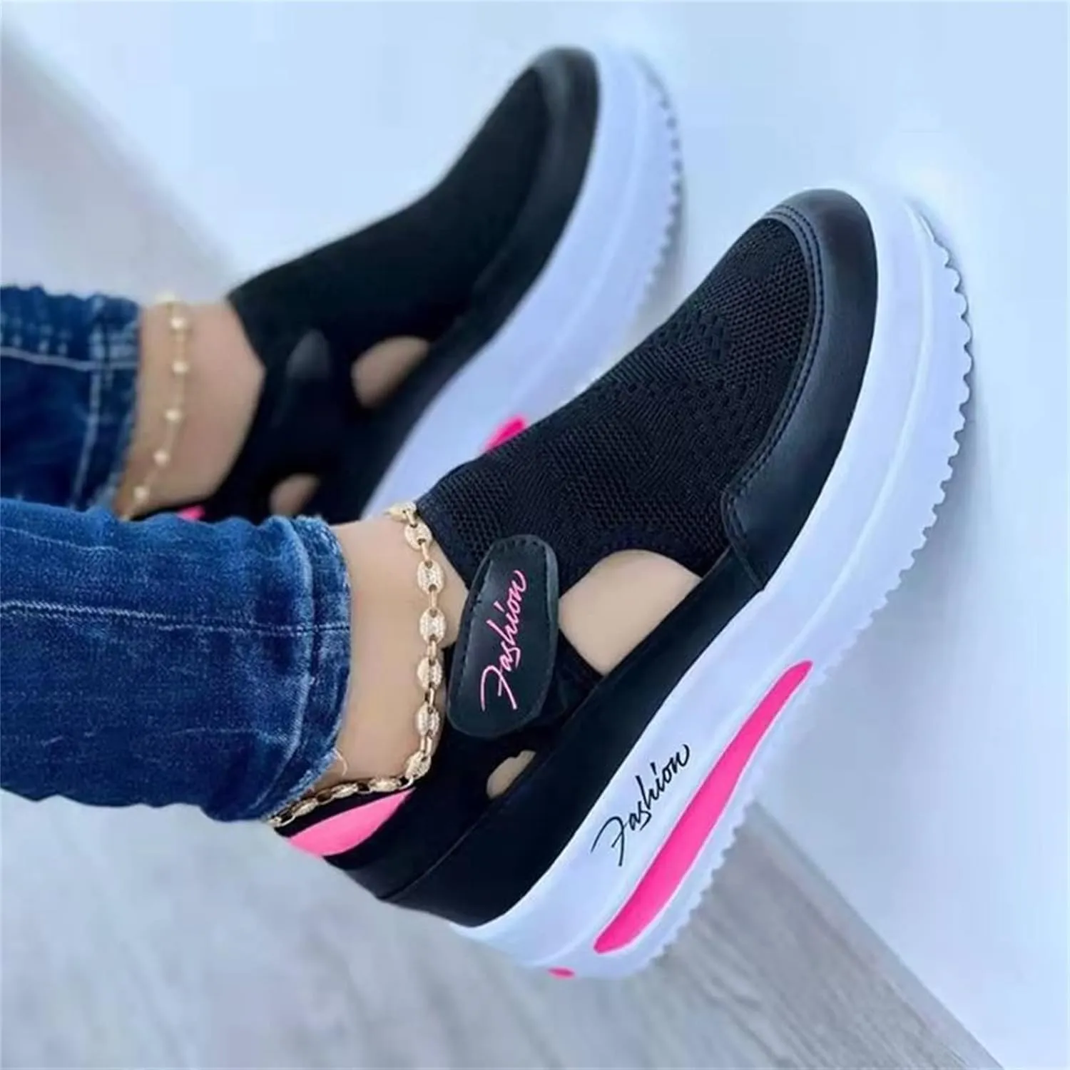 Ladmiple Sneakers For Women Slip On Low Top Comfort Walking Shoes Dressy Casual Summer Fashion Non Slip Flats Loafers
