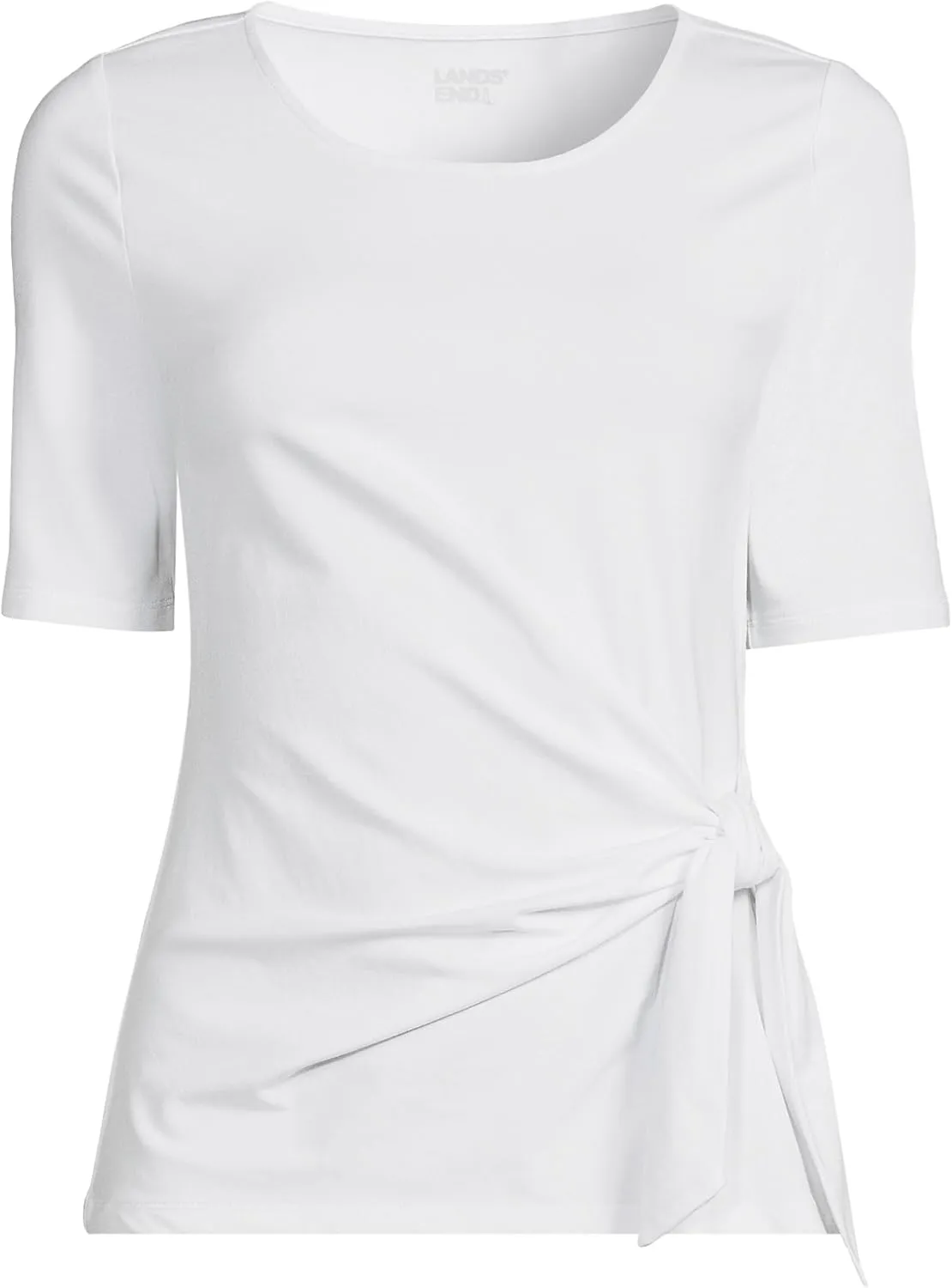 Lands' End Women's Lightweight Jersey Tie Front Top