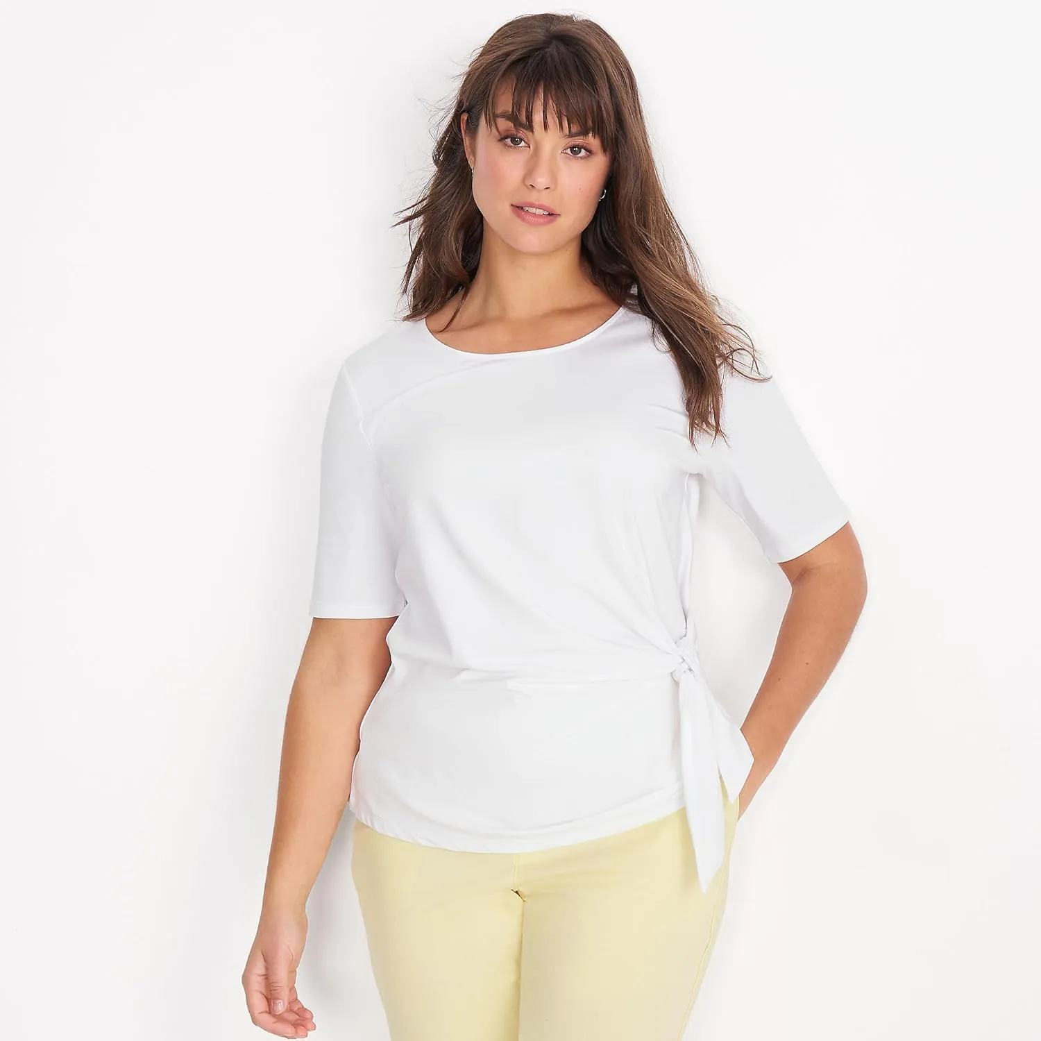 Lands' End Women's Lightweight Jersey Tie Front Top