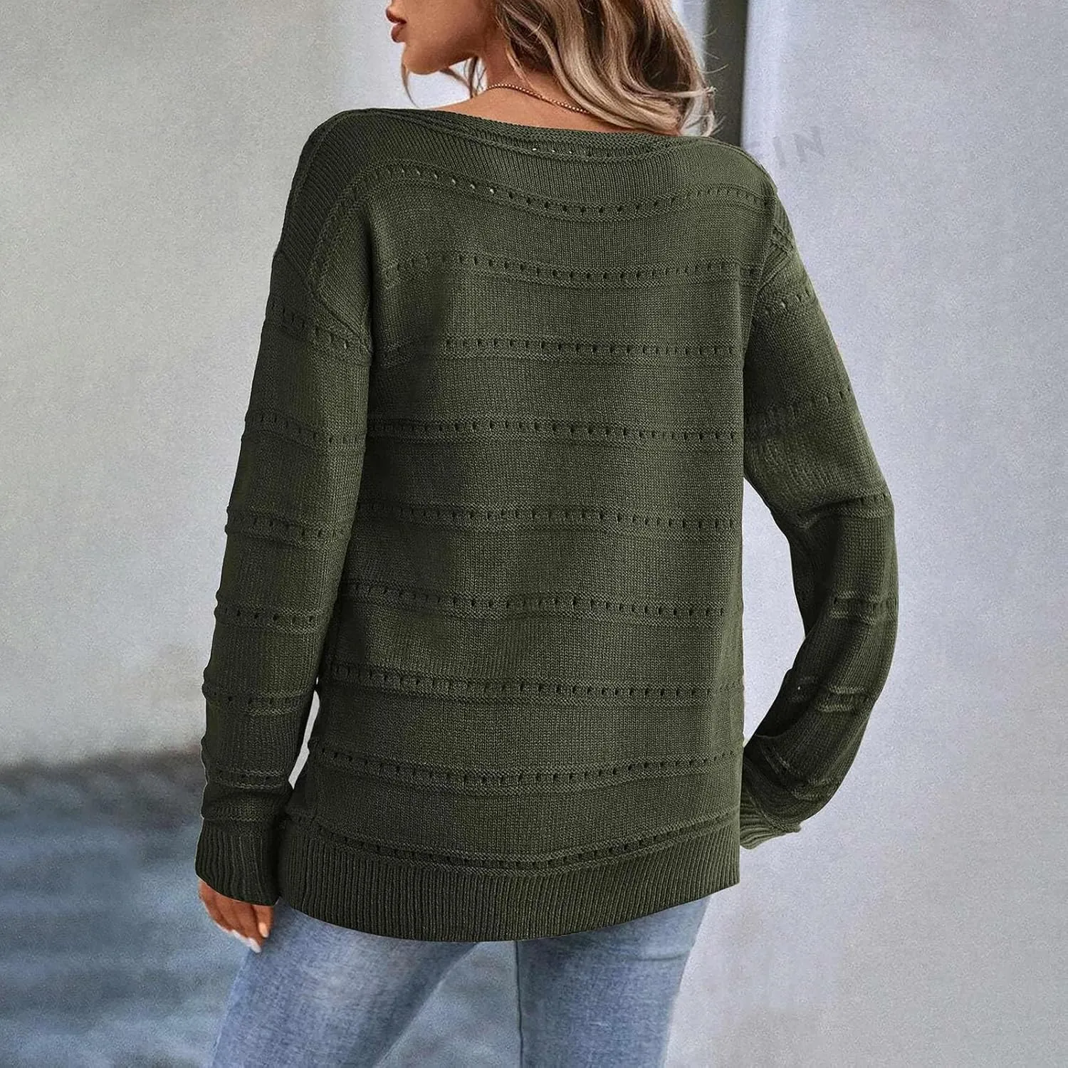 Lastesso Fall Sweaters for Women 2024 Lightweight Soft Long Sleeve Sweater Breathable Knitted Long Sleeve Slouchy Clothes