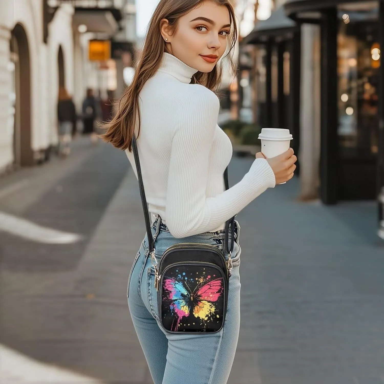 Leather Satchel Bags for Women Crossbody Mini Messenger Bag for Cell Phone Travel Outdoor Hiking