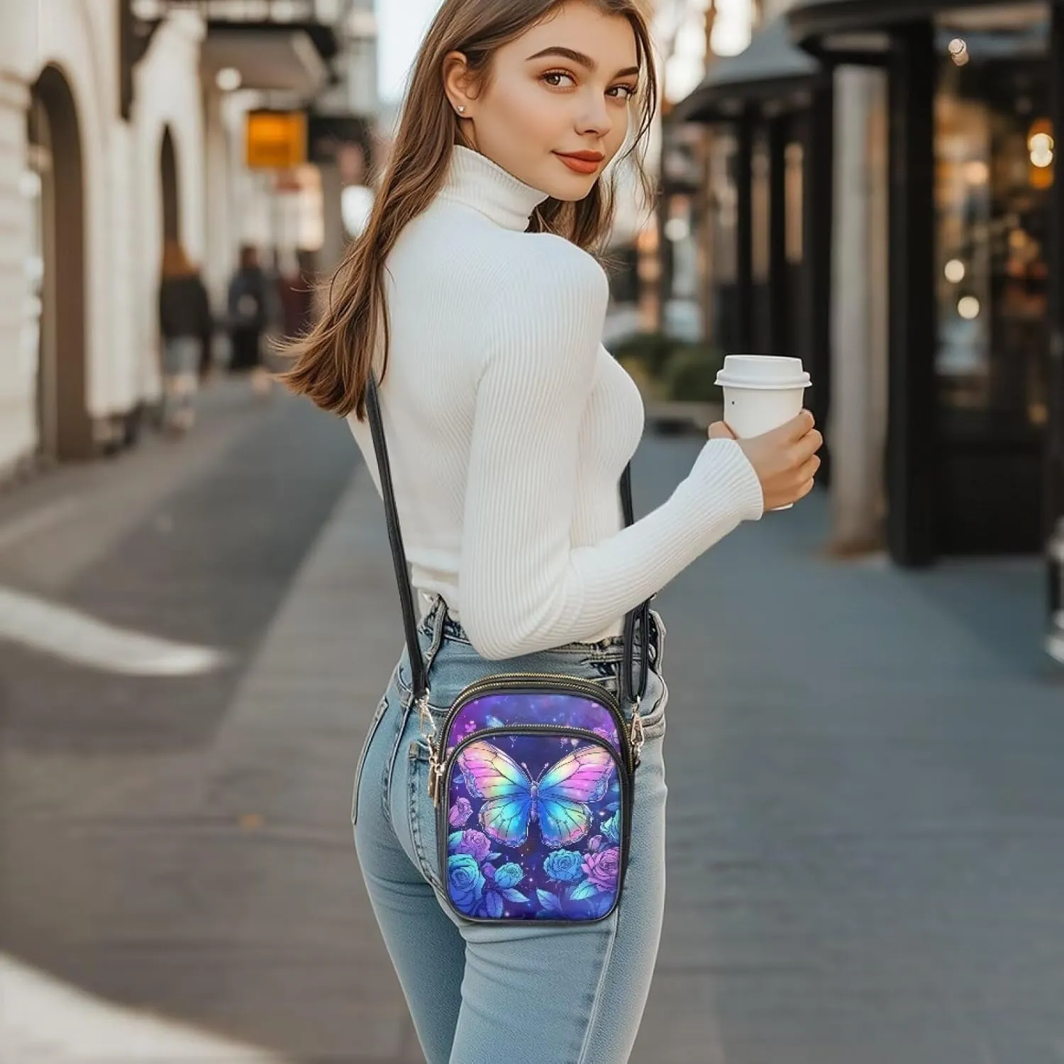 Leather Satchel Bags for Women Crossbody Mini Messenger Bag for Cell Phone Travel Outdoor Hiking
