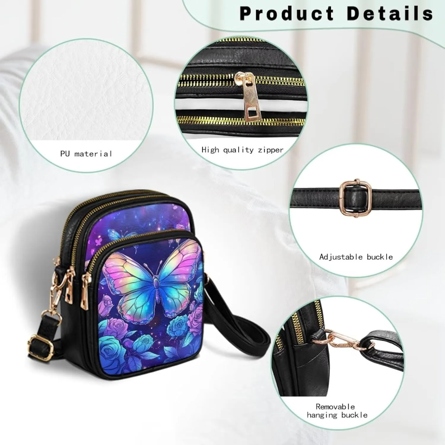 Leather Satchel Bags for Women Crossbody Mini Messenger Bag for Cell Phone Travel Outdoor Hiking