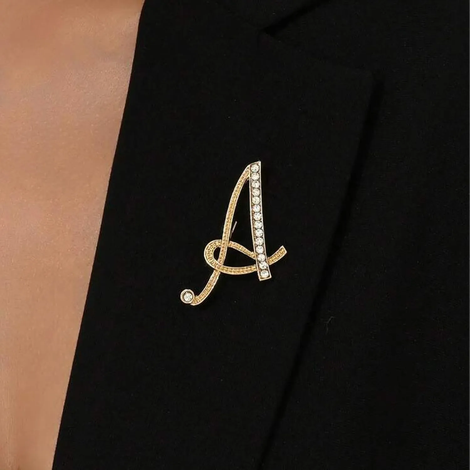 Letter Brooch Pins Initial Rhinestone Brooches and Pins for Women Charms Crafts Jewelry Christmas Stockings Stuffers
