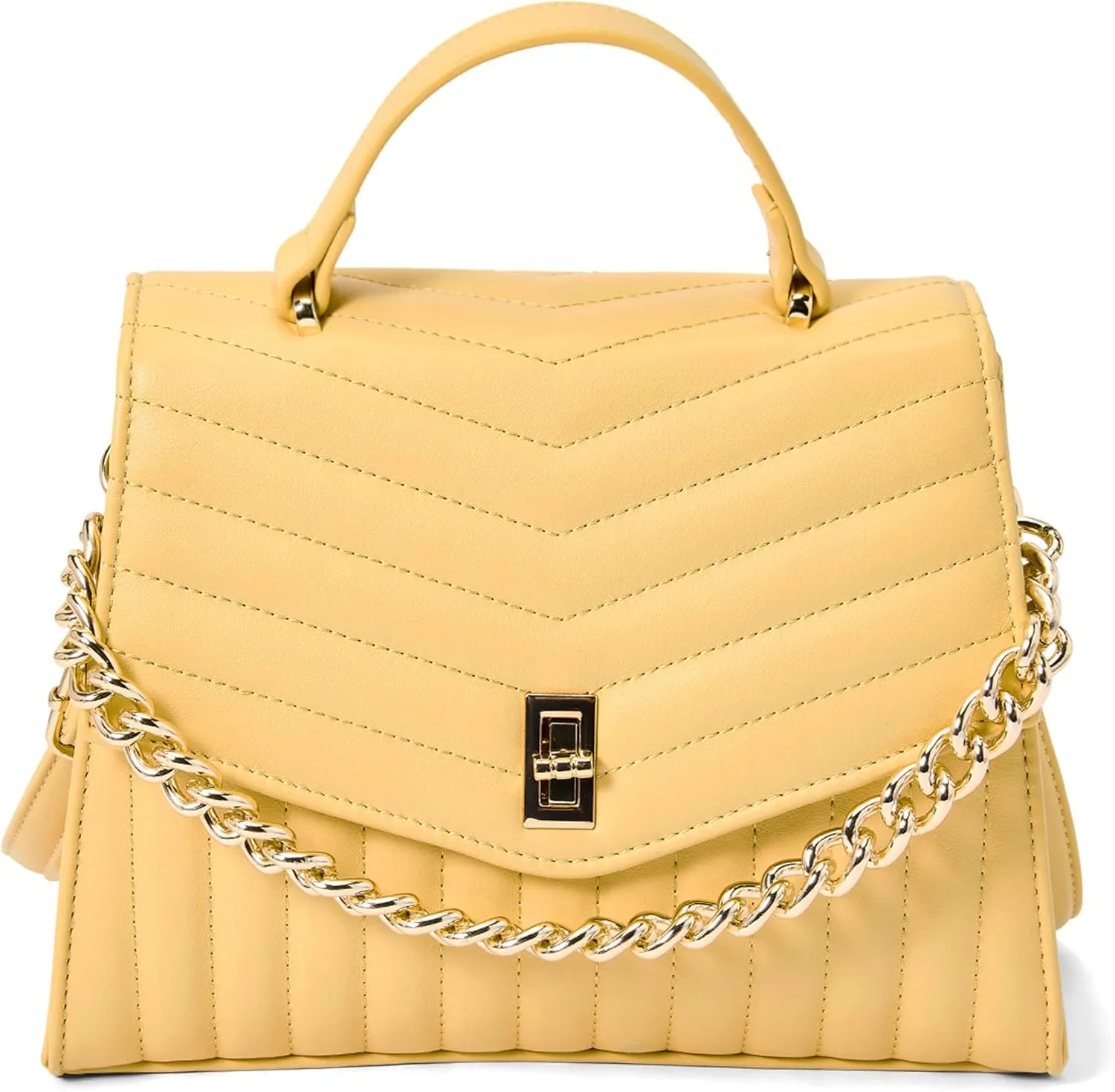 Like Dreams Classic Fashion Purses for Women Quilted Vegan Leather Satchel Top Handle Handbag