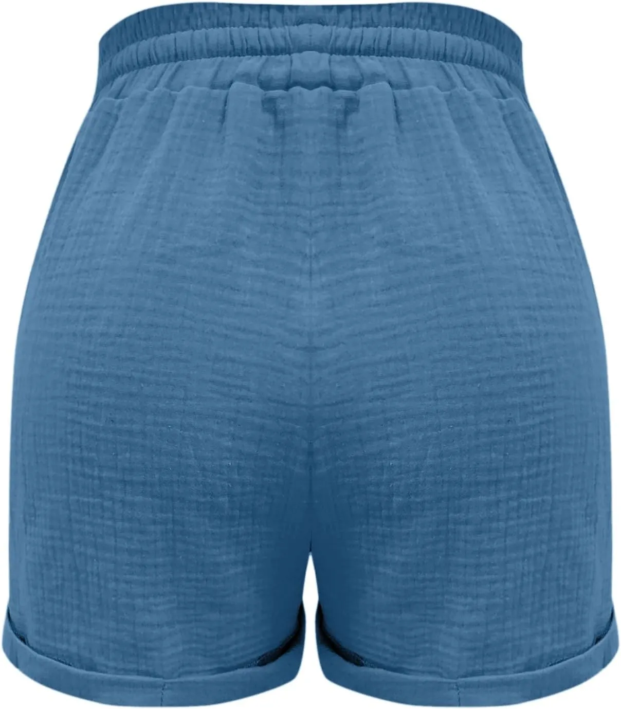 Linen Shorts for Women Summer Casual Comfy Shorts Drawstring Elastic Waist Lightweight Shorts with Pockets