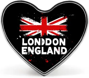 London England UK Flag Heart Lapel Pin Enamel Brooches Clothing Decor for Wedding Party Costume Accessory