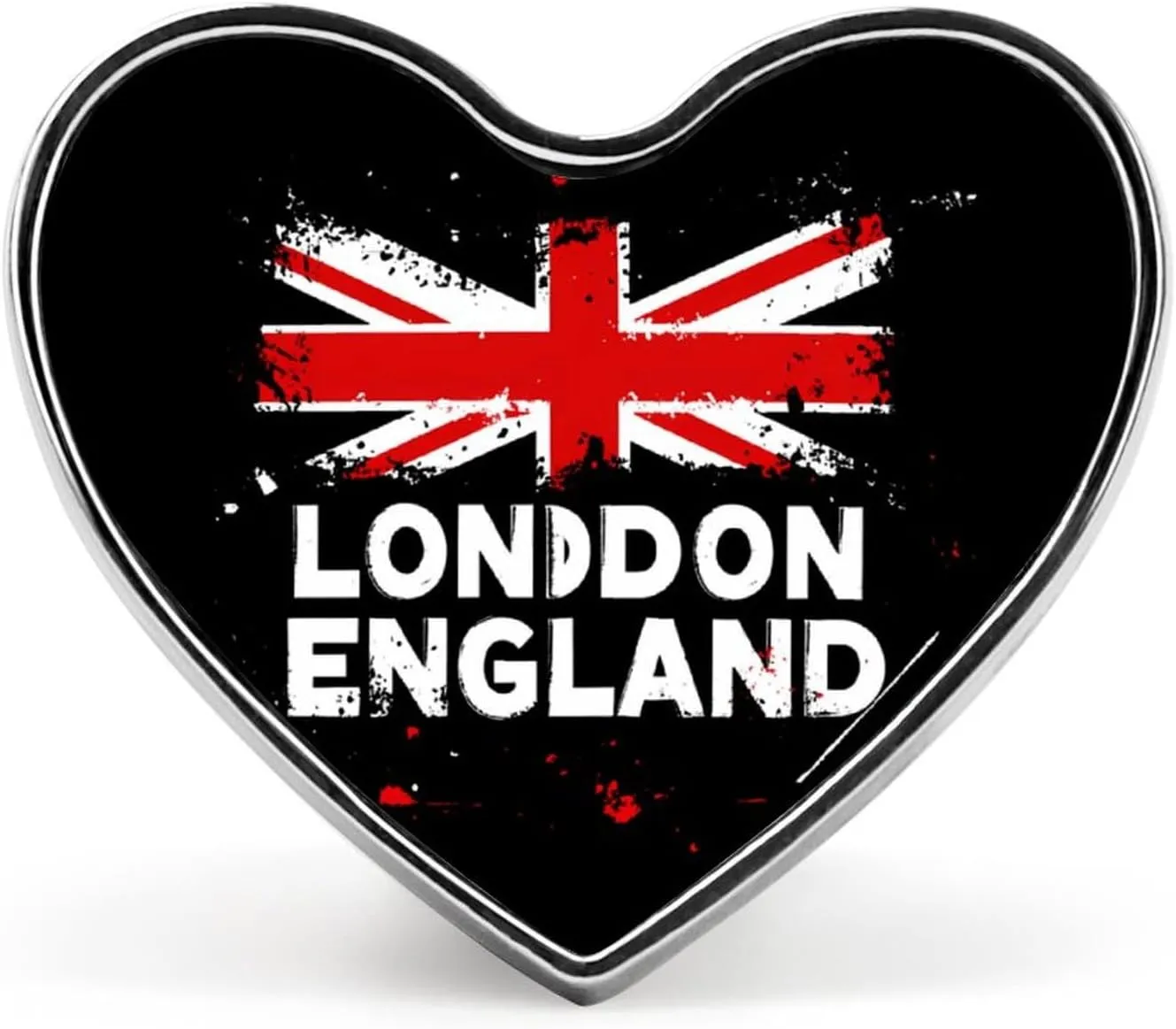 London England UK Flag Heart Lapel Pin Enamel Brooches Clothing Decor for Wedding Party Costume Accessory
