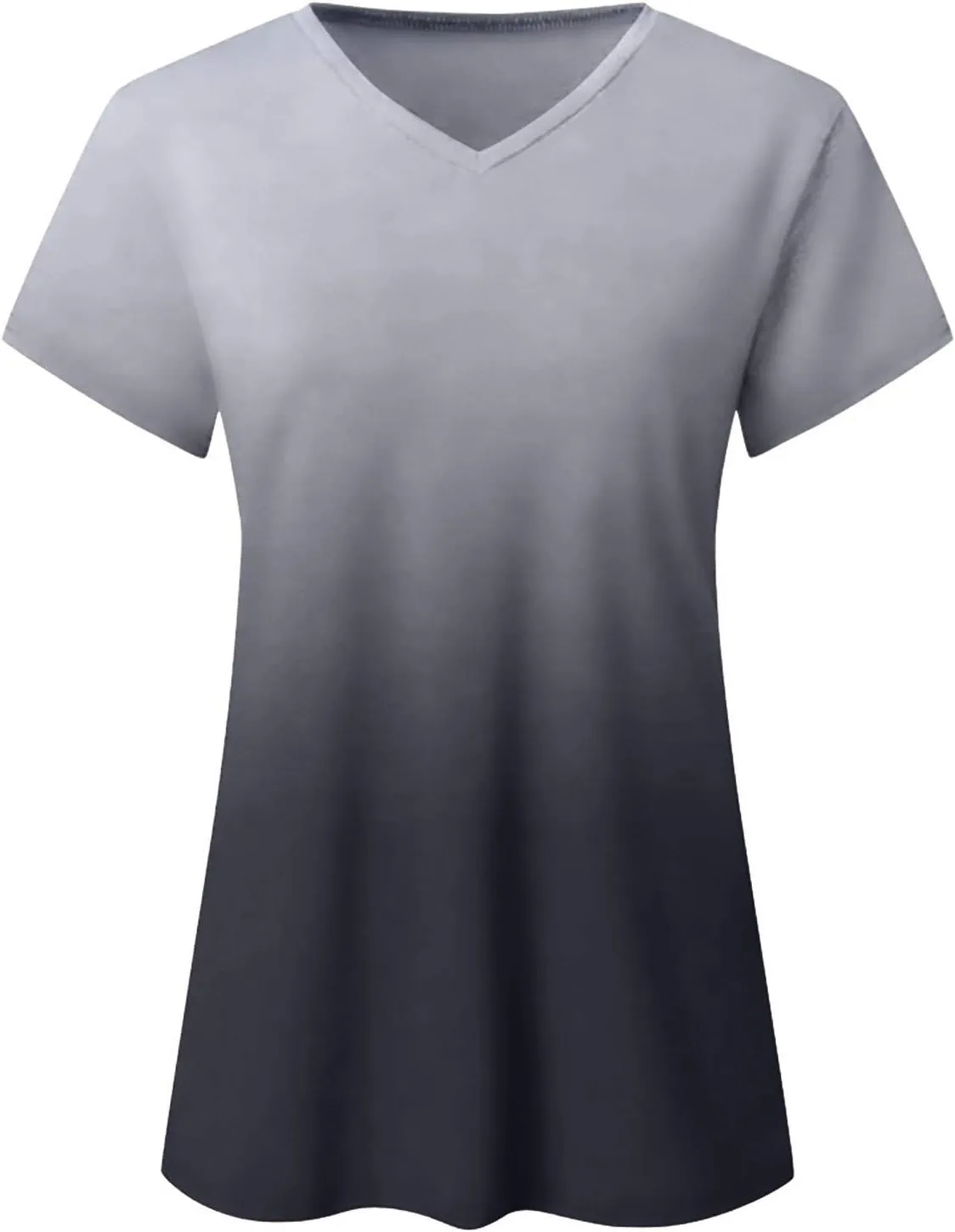 LRMQS Summer Tops for Women 2024 Plus Size Fashion Casual V Neck Short Sleeve T Shirts Comfy Trendy Ladies Blouse Tee