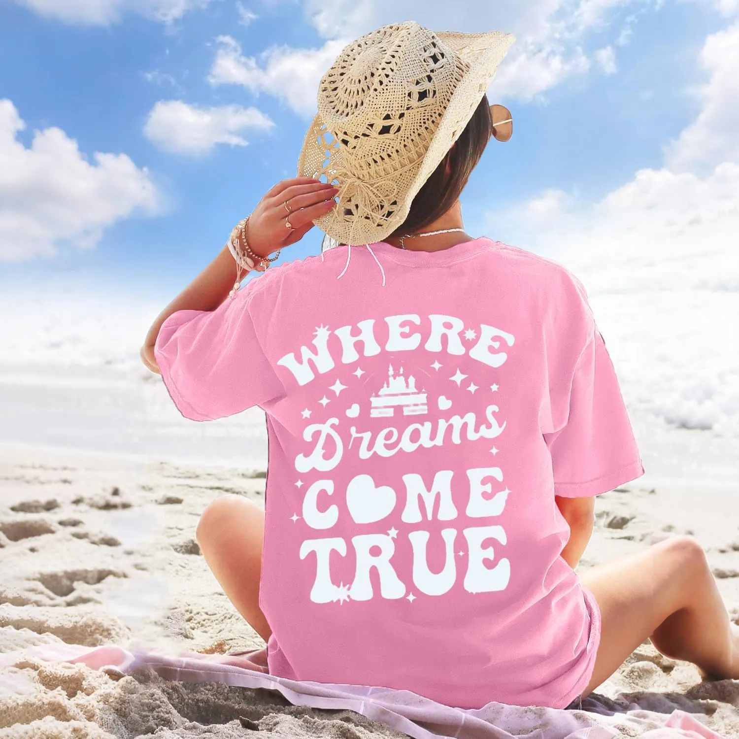 Magic Kingdom Shirt for Women: Funny Castle Graphic Tees for Women Magical Fairy Tale Gift Short Sleeve Tops Light Purple