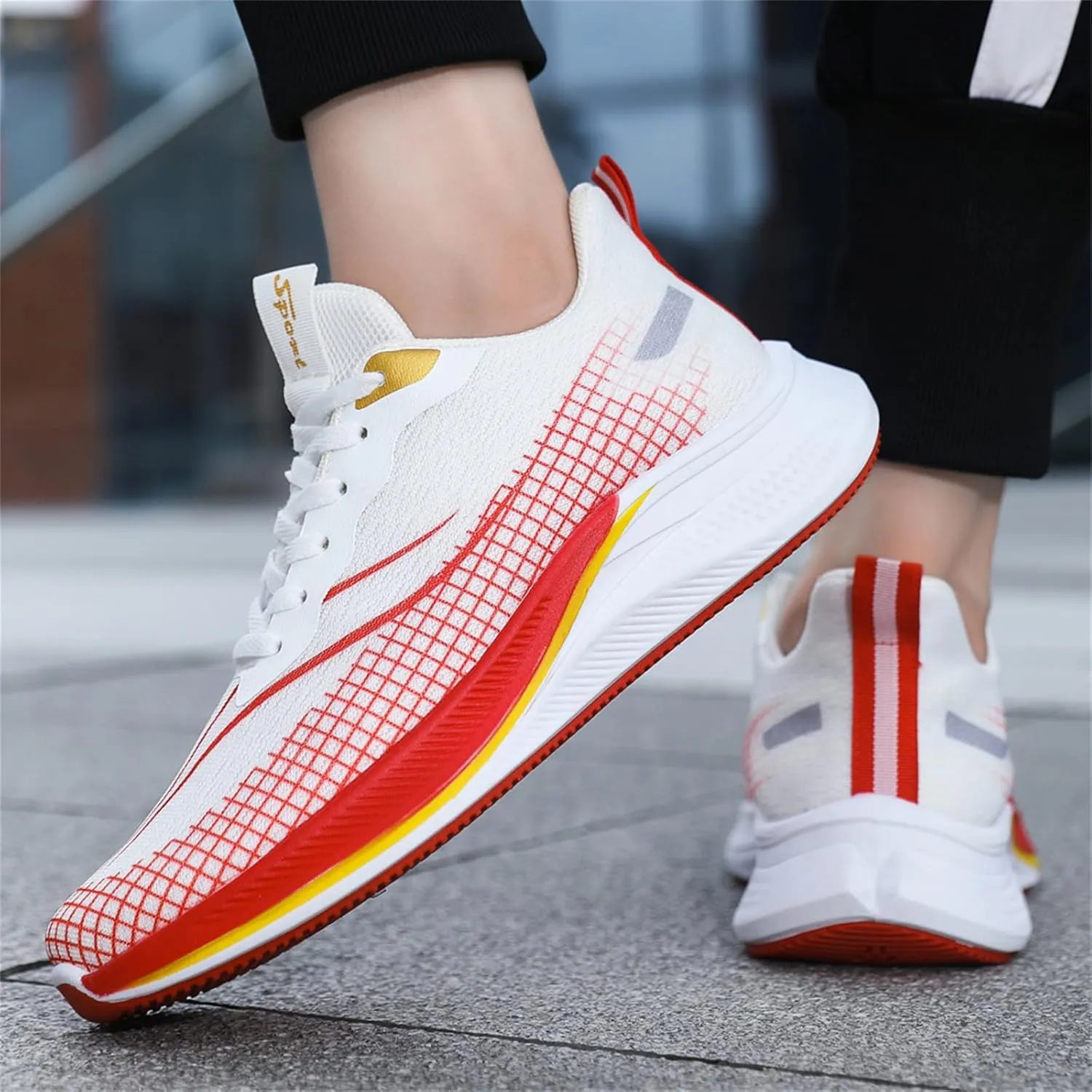 Men's Athletic Running Shoes Lightweight Mesh Walking Shoes Workout Trail Sneakers Outdoor Jogging Shoes for Men