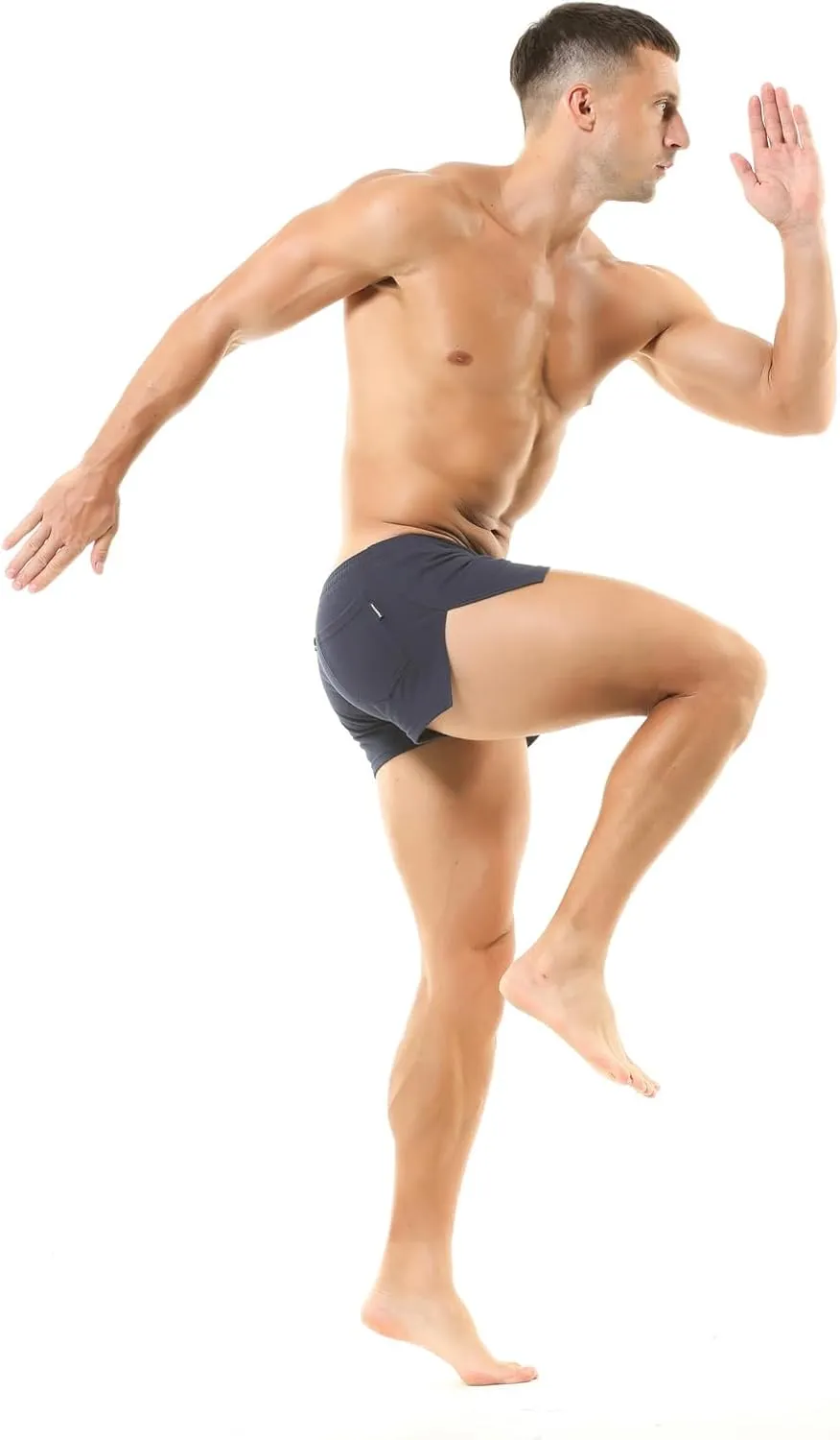 Men's Boxer Shorts Cotton Lounge Shorts Split Side Casual Activewear Solid Workout Shorts with Pockets