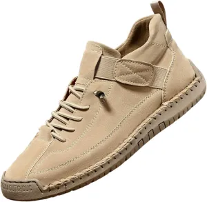 Mens Casual Leather Shoes Ankle Chukka Boots Slip On Lightweight Loafers Women's Fashion Sneakers Lightweight Dress Walking Driving Shoes Business Working Office Shoe Comfortable Handmade Unisex