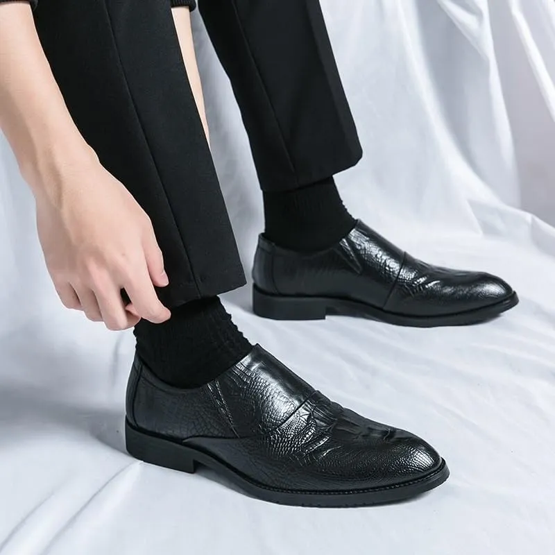 Mens Dress Oxford Comfort Leather Orthopedic Slip On Breathable Low Top Anti-Slip Business Shoes