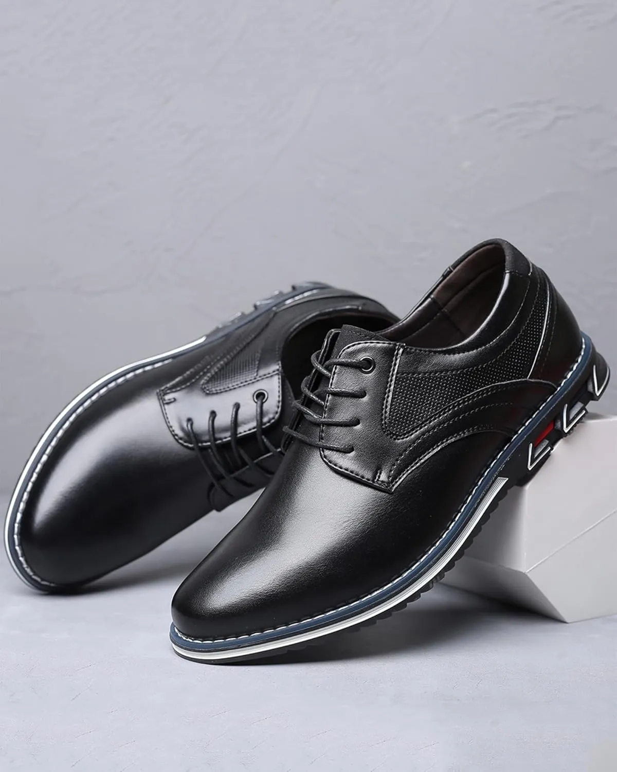 Mens Dress Shoes Casual Business Oxford Derby Orthopedic Leather Shoes Comfortable Walking Shoes Office Loafers Work Flats