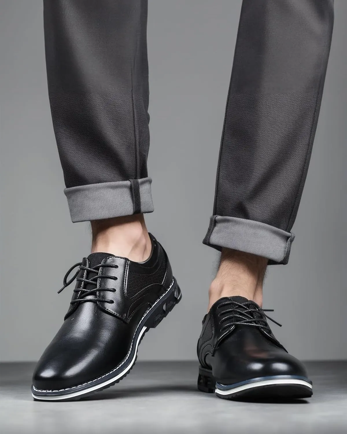 Mens Dress Shoes Casual Business Oxford Derby Orthopedic Leather Shoes Comfortable Walking Shoes Office Loafers Work Flats