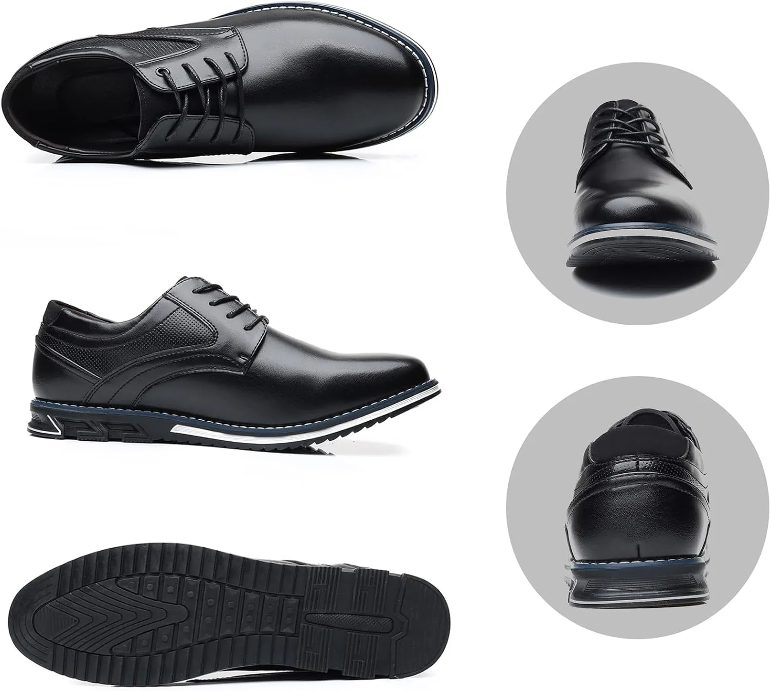 Mens Dress Shoes Casual Business Oxford Derby Orthopedic Leather Shoes Comfortable Walking Shoes Office Loafers Work Flats