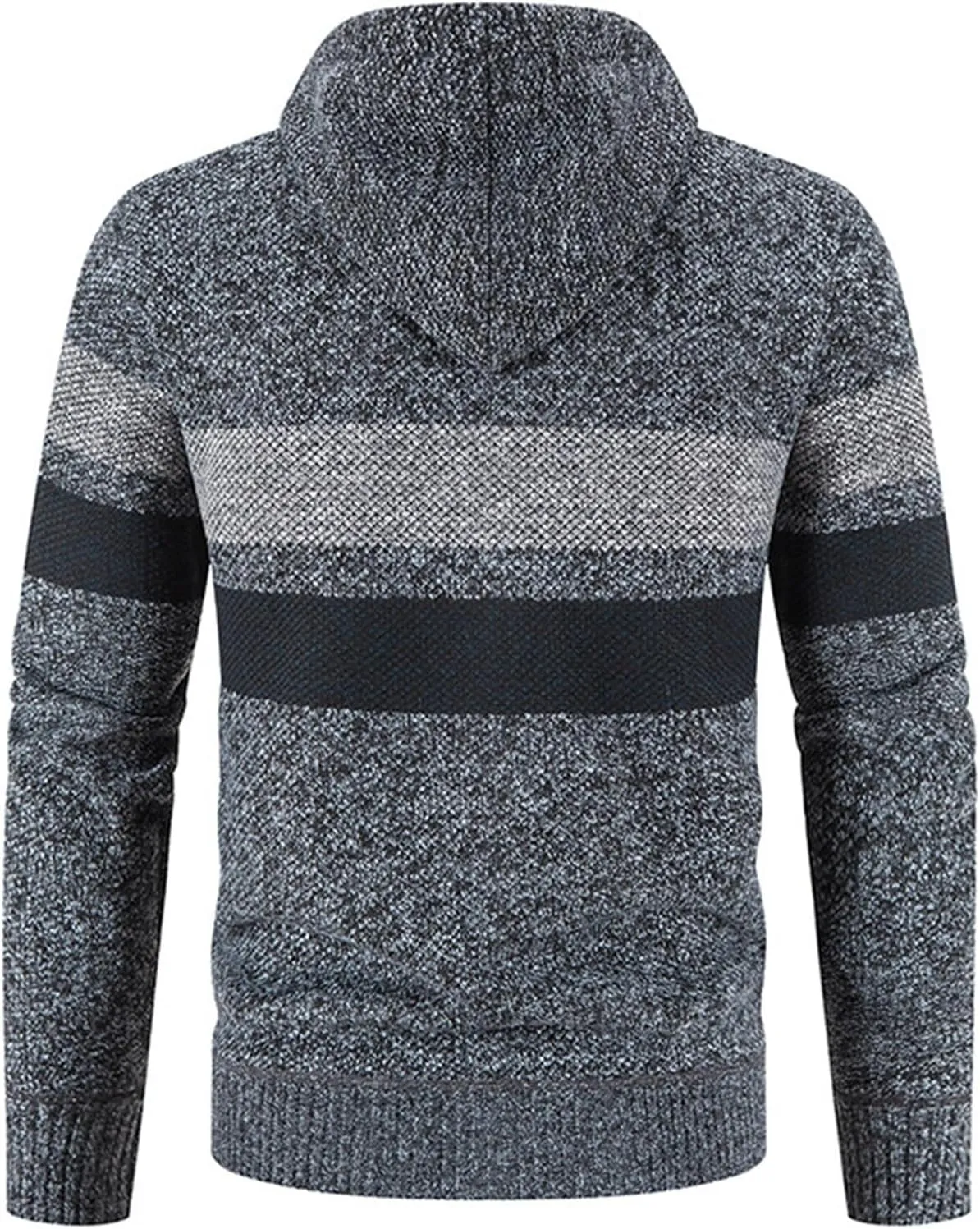 Mens Zip Up Hoodies Sweaters Sherpa Fleece Lined Cardigan Jackets Plus Thick Knitted Fleece Jackets with Full Zip