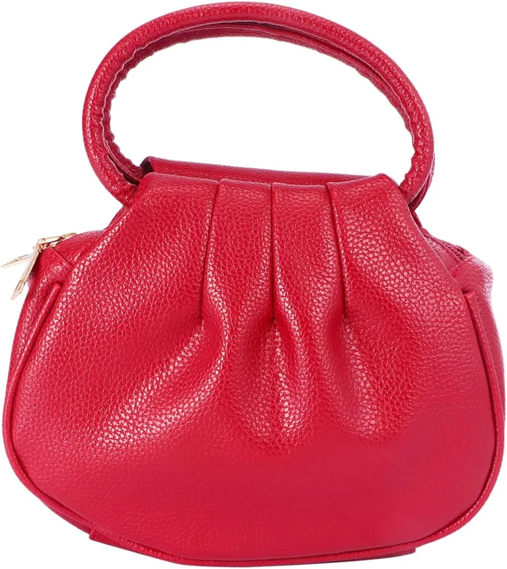 Mini Bag Pu Solid Handbag Pouch Fashion Clutch Wallet Red Purses for Women