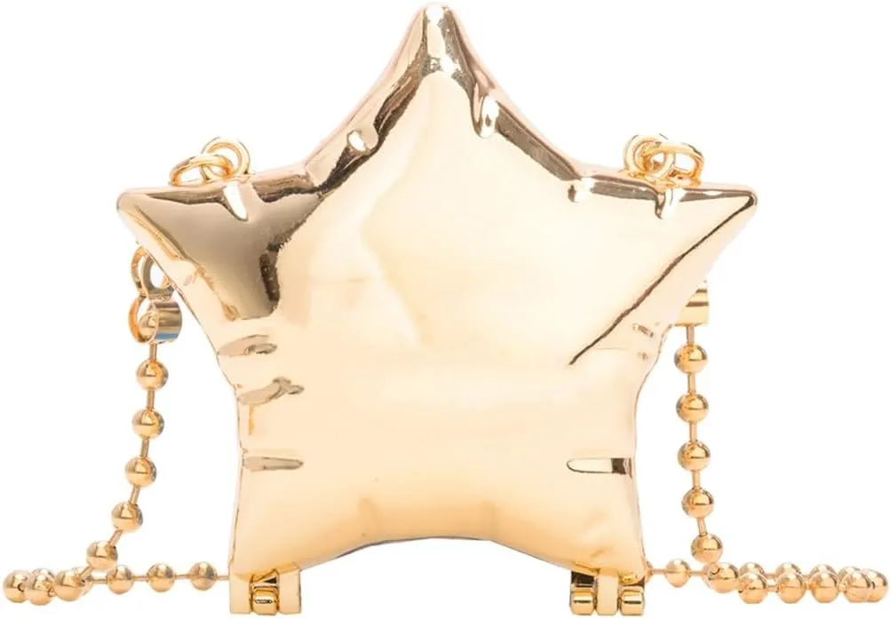 Mini Star Acrylic Clutch Purse for Women Cute Evening Bag Delicate Removable Chain Handbag Lipstick Bag for Party