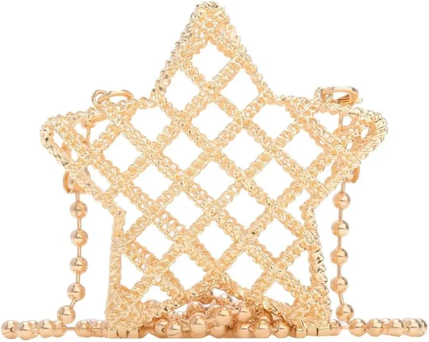 Mini Star Acrylic Clutch Purse for Women Cute Evening Bag Delicate Removable Chain Handbag Lipstick Bag for Party
