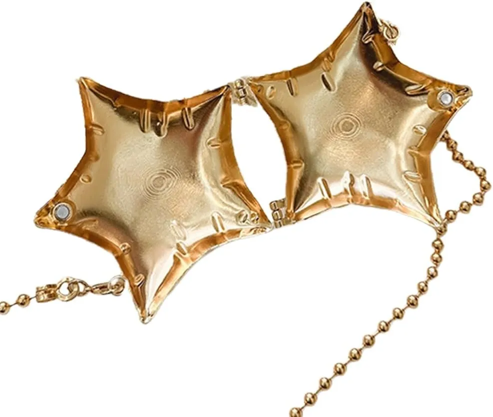 Mini Star Acrylic Clutch Purse for Women Cute Evening Bag Delicate Removable Chain Handbag Lipstick Bag for Party