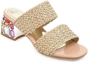 MIOKE Womens Block Heel Mules Slide Sandals Open Toe Suede Slip On Comfort Summer Mid Heeled Dress Sandal