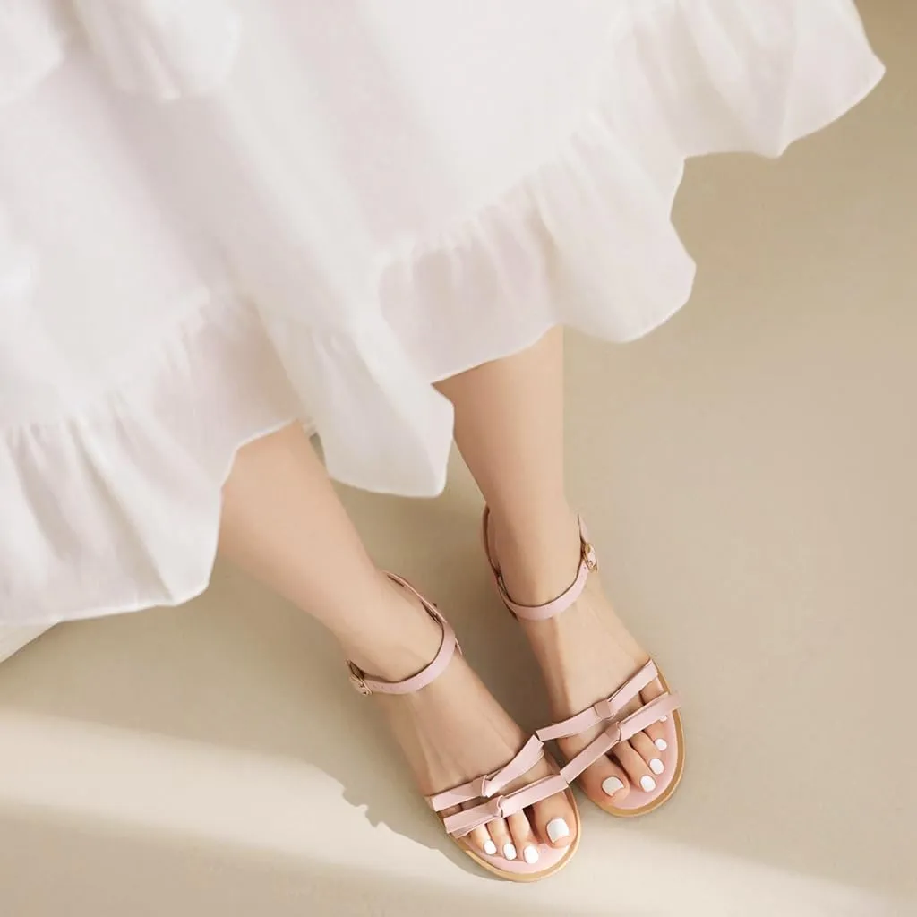 MIOKE Women's Open Toe Block Low Heel Sandals Ankle Strappy PU Leather Summer Chunky Dress Heeled Sandal