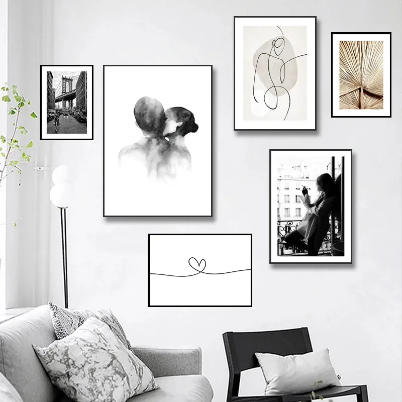 Modern Abstract Line Art Figure Art Gallery Wall Art Fine Art Canvas Prints Minimalist Lifestyle Pictures For Living Room Bedroom Art Decor