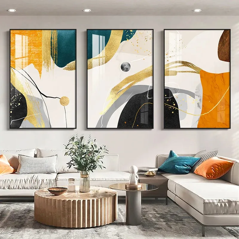 Modern Aesthetics Abstract Auspicious Wall Art Fine Art Canvas Prints Pictures For Luxury Living Room Dining Room Boutique Hotel Room Art Decor