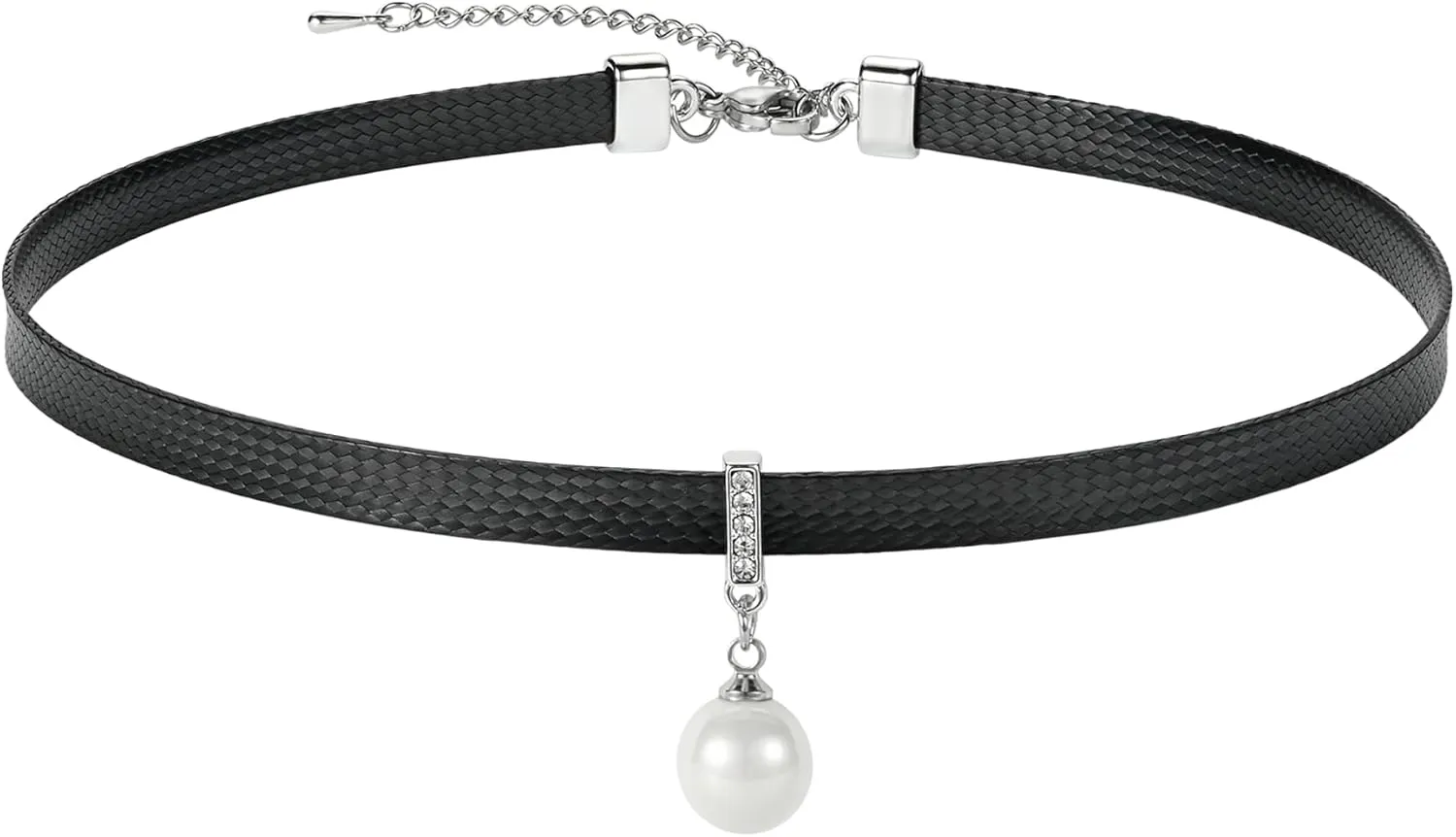 MOOSKI Black Choker Necklace for Women,Adjustable Leather Velvet Choker Collar Pendant Necklace, Goth Jewelry Gifts.