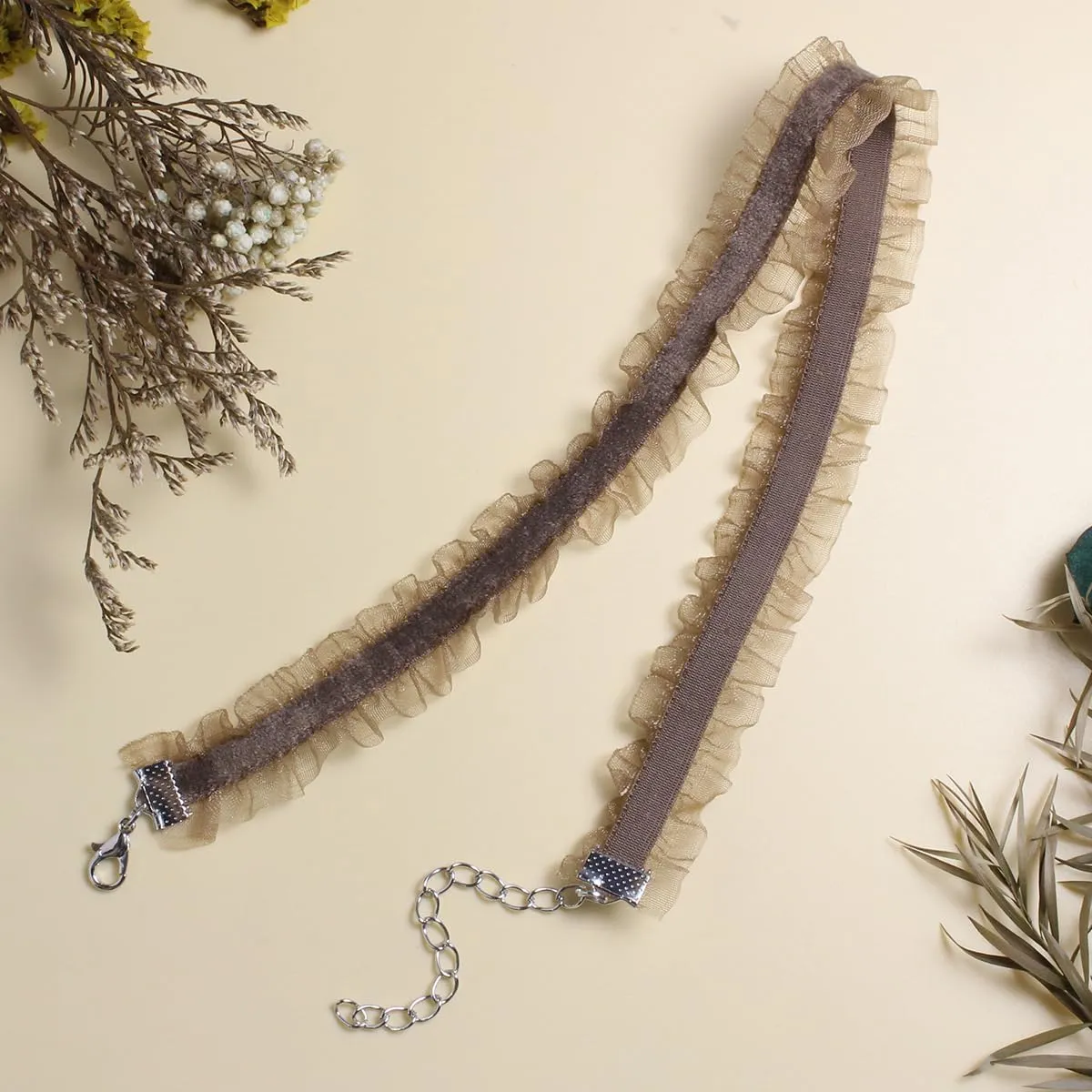 Nova&Aria Chokers Set For Women Heart Pearl Choker Necklaces Flower Pendant Velvet Cute Pink Blue White Black Choker Necklace Classic Tattoo Colorful Lace Chokers