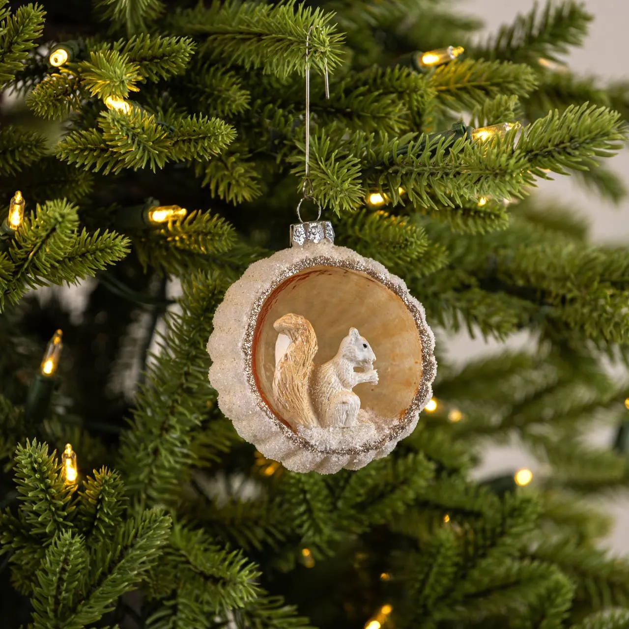 Open Globe Squirrel Ornament