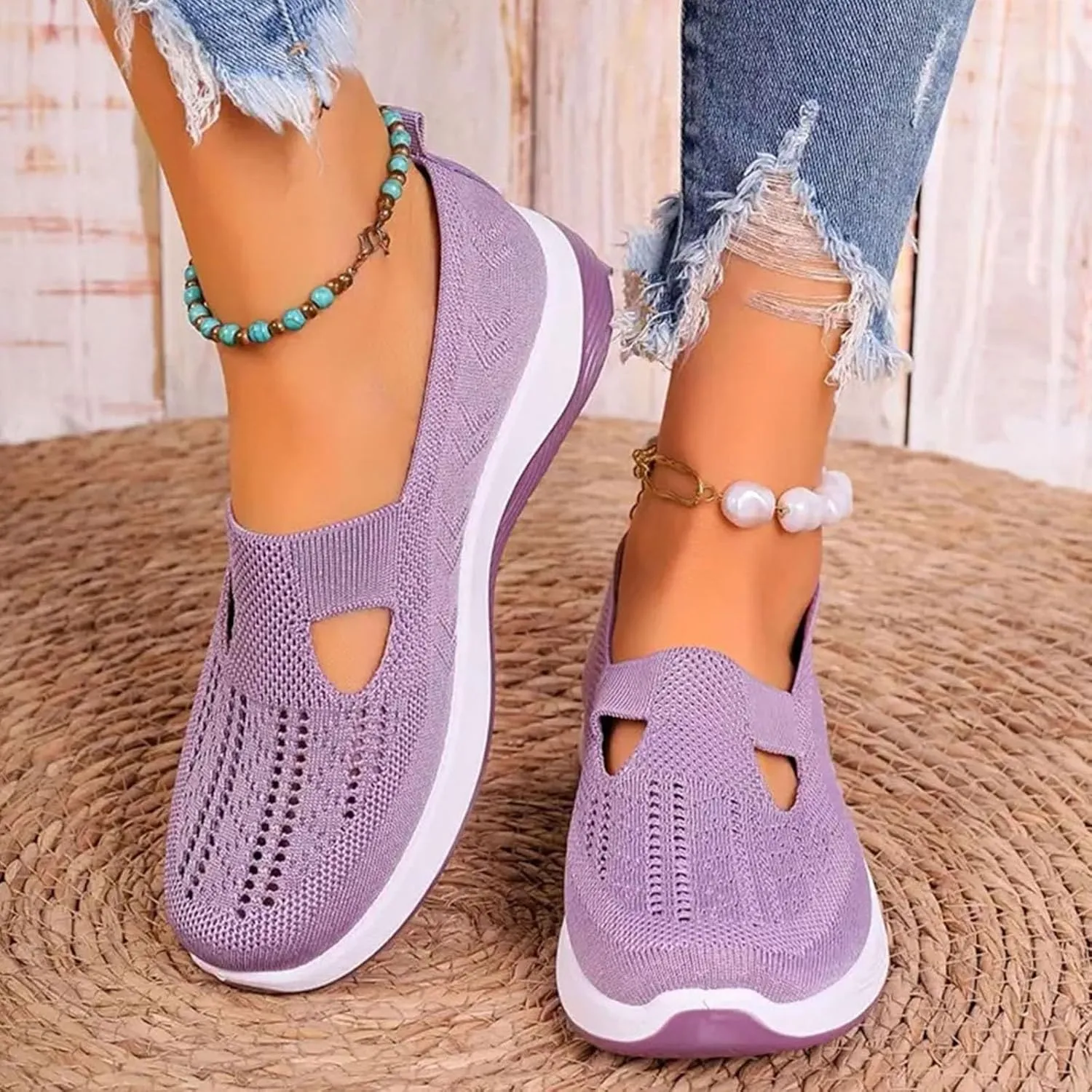 Orthopedic Shoes for Women Arch Support, Women Wide Width Breathable Walking Comfortable Slip on Sneakers, Non Slip Food Service Lightweight Sneaker, Nurse Shoes Orthopedic Sneakers