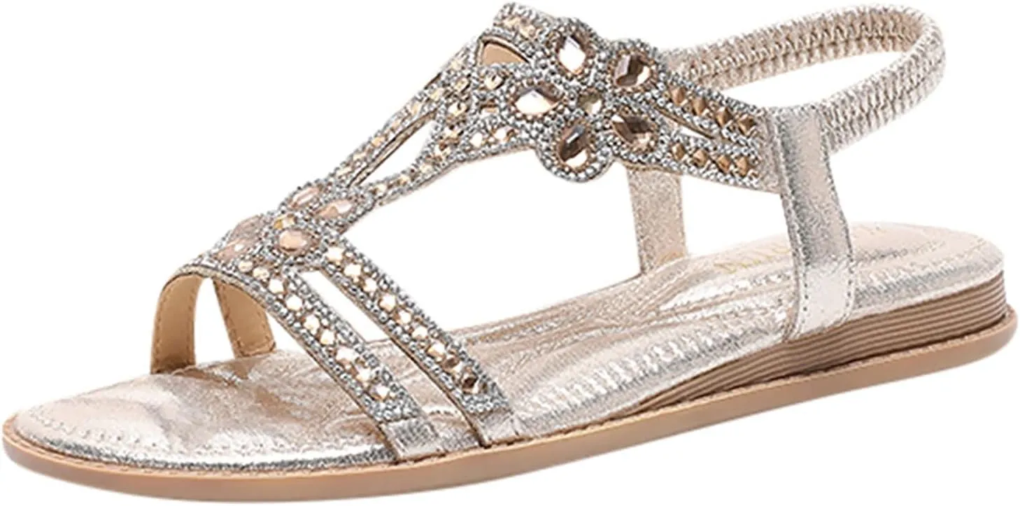 orthopedic shoes for women Sandals for Women Dressy Summer Flat Sandals Women Ankle Strap Bohemian Comfortable Walking Sandals Beach Shoes