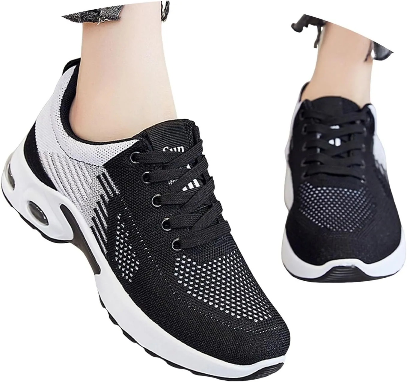 Orthopedic Shoes for Women Slip On Air Cushion Lightweight Sports Shoes Mesh Breathable Comfort Slip-On Sneakers