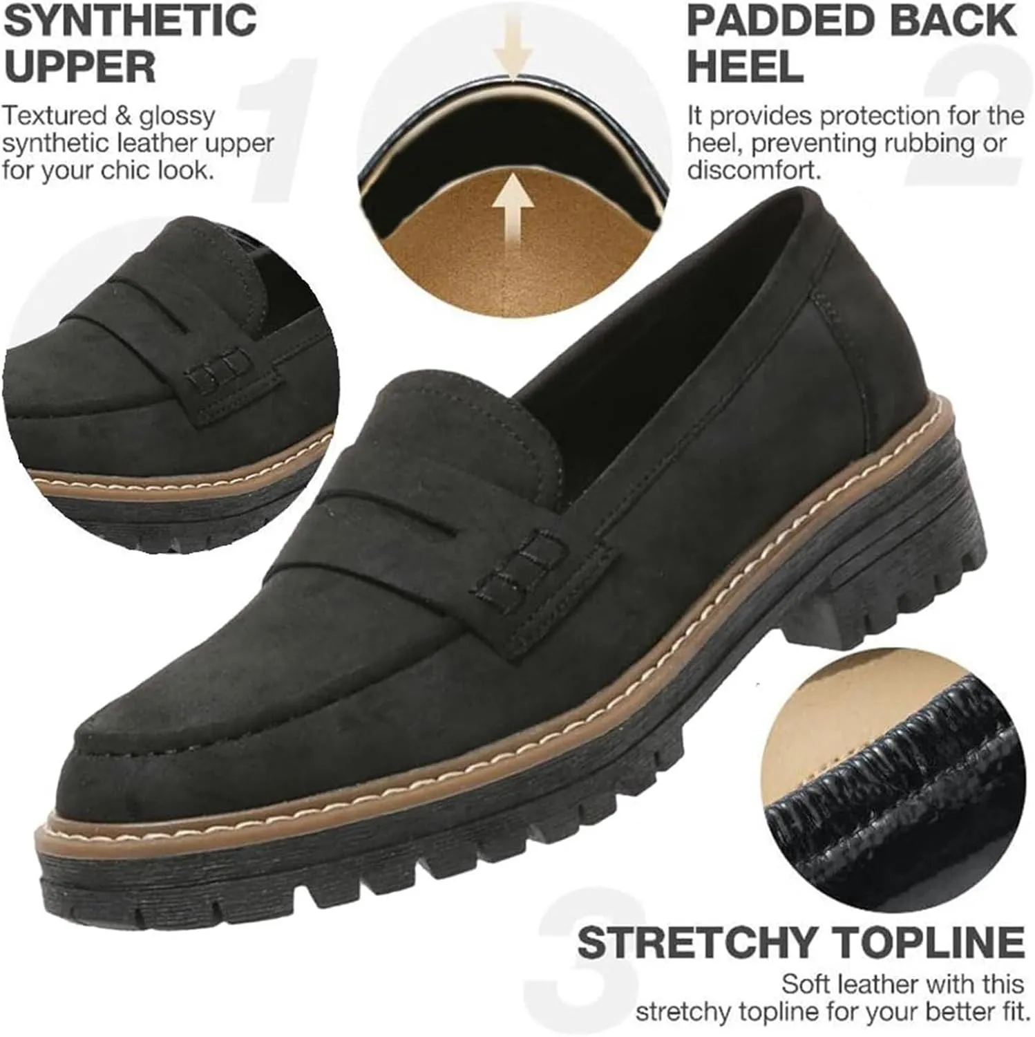 Orthoture-Orthopedic Platform Loafers, Orthoture Womens Shoes, Retro Lug Sole Slip On Loafers Casual Fashion Comfort(Brown,US 7.5)